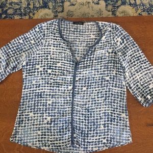 Blue and white blouse XL